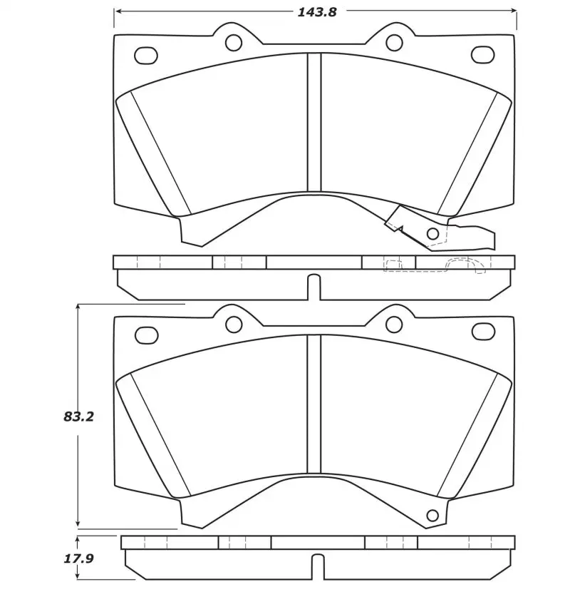 StopTech 07 17 Toyota Tundra Street Performance Front Brake Pads