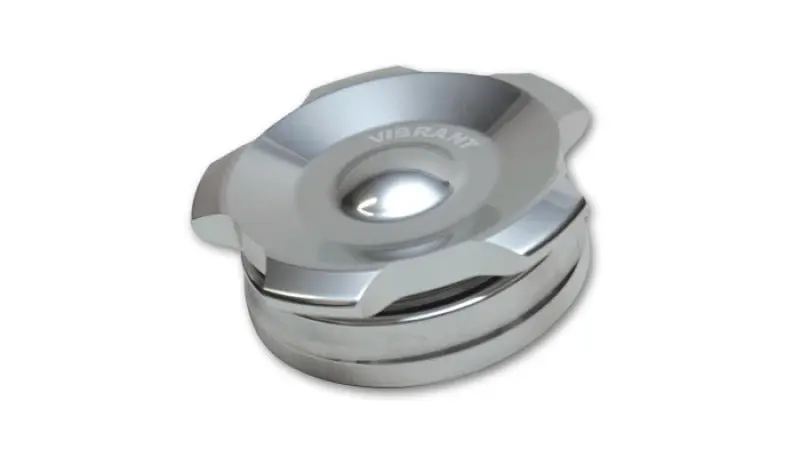 Vibrant 2in OD Aluminum Weld Bungs w Polished Aluminum Threaded Cap (incl. O Ring)