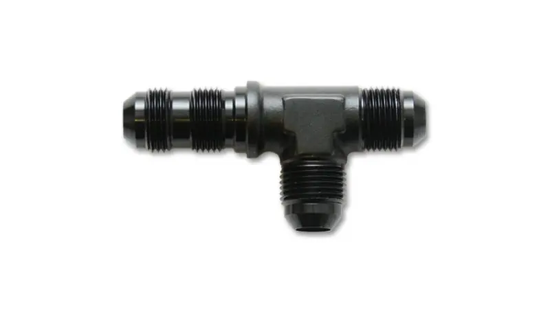 Vibrant 3AN Bulkhead Adapter Tee on Run Fittings Anodized Black Only