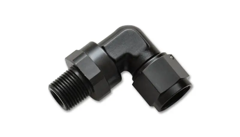 Vibrant 6AN to 1 8in NPT Female Swivel 90 Degree Adapter Fitting