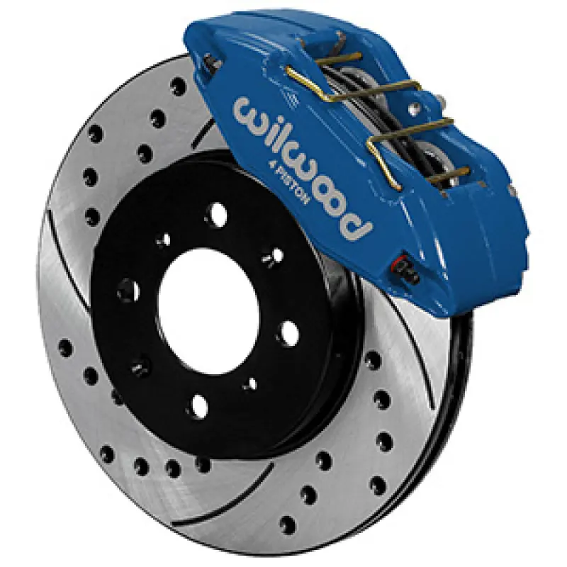 Wilwood DPHA Front Caliper & Rotor Kit Drilled Honda Acura w 262mm OE Rotor Competition Blue