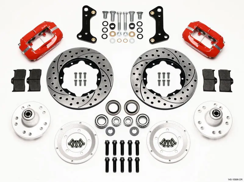 Wilwood Forged Dynalite Front Kit 11.00in Drill Red 67 69 Camaro 64 72 Nova Chevelle
