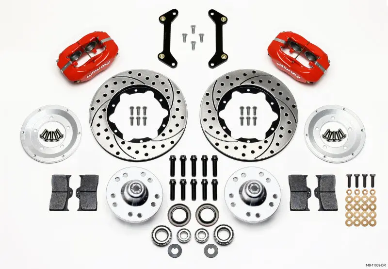 Wilwood Forged Dynalite Front Kit 11.00in Drilled Red 79 87 GM G Body