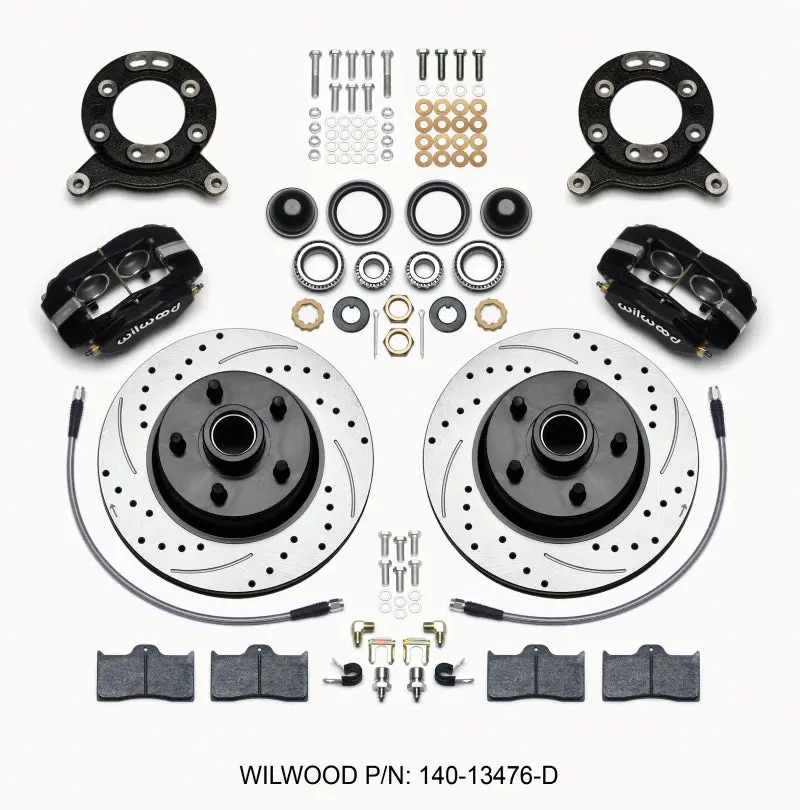 Wilwood Forged Dynalite M Front Kit 11.30in 1 PC Rotor&Hub Drill 65 69 Mustang Disc & Drum Spindle