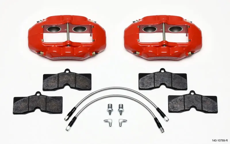 Wilwood D8 4 Front Caliper Kit Red Corvette C2 C3 65 82