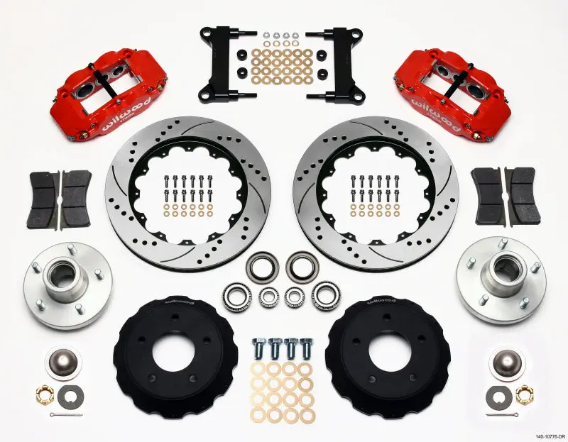 Wilwood Narrow Superlite 6R Front Hub Kit 14.00in Drill Red Chevy C 10 60 87 CPP Drop Spindle