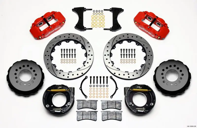 Wilwood Narrow Superlite 4R Rear P Brk Kit 12.88in Drilled Red Chevy C 10 2.42 Offset 5 lug