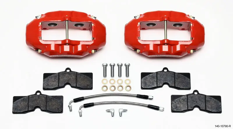 Wilwood D8 4 Rear Caliper Kit Red Corvette C2 C3 65 82