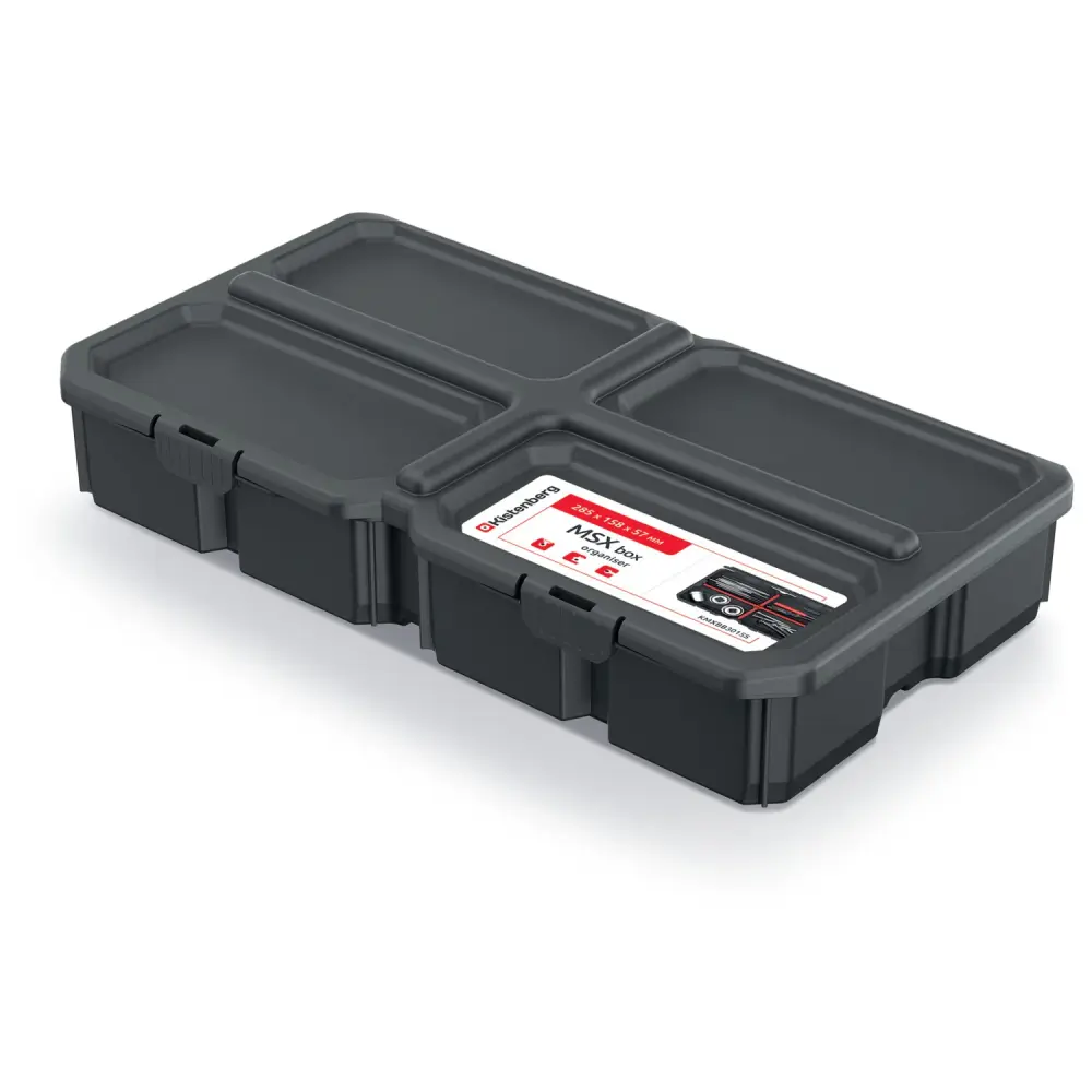 Armrest Storage Kistenberg KMXBB3015S MSX Box Tool Organiser Container 3 Dividers Workshop Garage Lidded