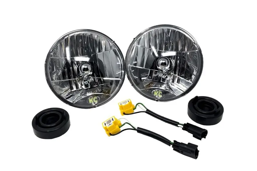 2007-18 Jeep Wrangler JK KC HiLiTES H4 Headlight Conversion Kit - 9005/HB3 Bulb Size