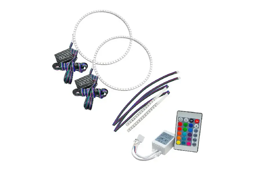 2021-25 Ford Bronco Oracle Colorshift Headlight Halo Kit w/ DRL Bar - Easy Controller, Base Headlights