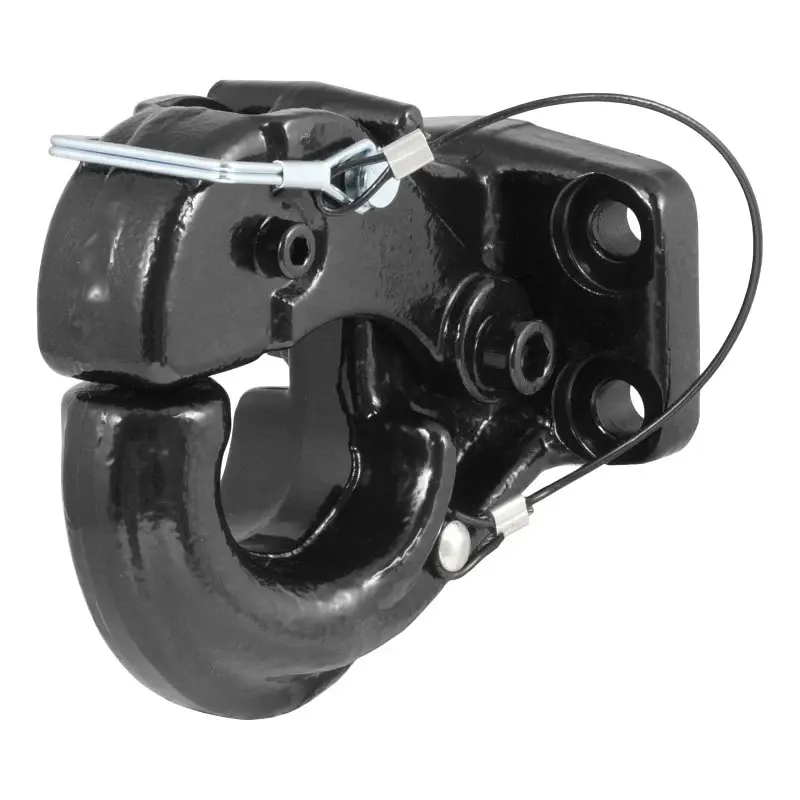 Curt 48210 Pintle Hook, 2-1/2 to 3 Dia Eye, 20,000 lb Working Load, Chromed, Carbide Powder-Coated