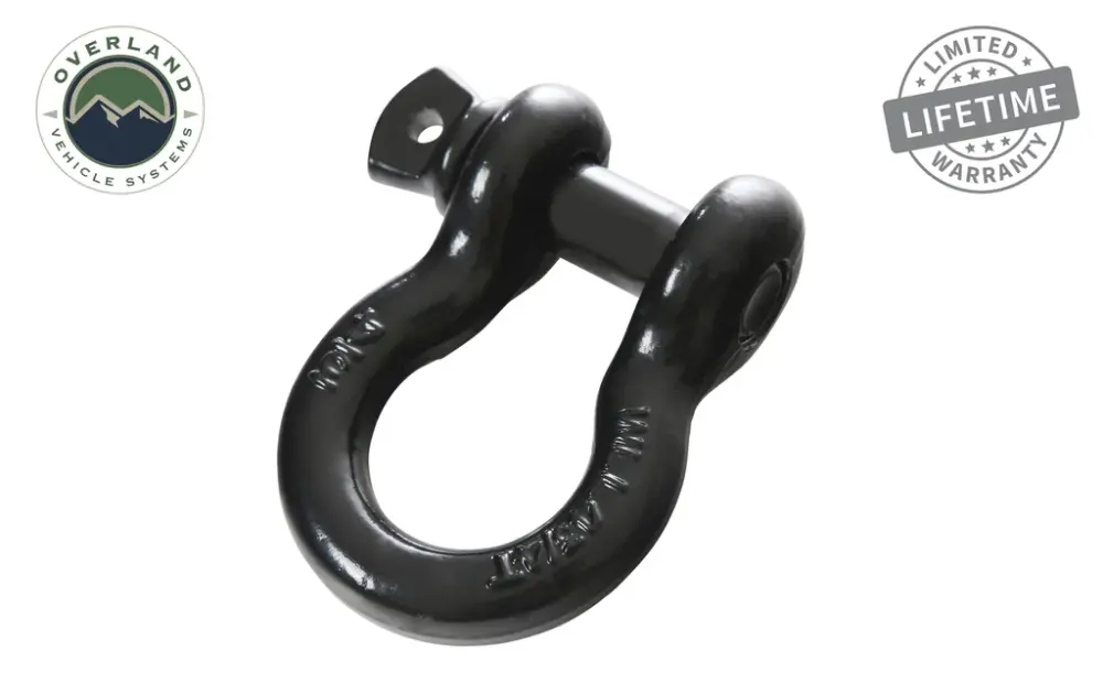 Overland Vehicle Systems 3/4in 4.75 Ton Recovery Shackle, Charcoal