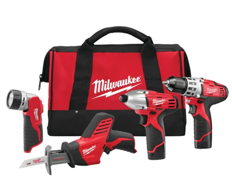 Milwaukee 2498-24 Series Combination Tool Kit, Features: (2) Belt Clip, Battery Included, 1.5 Ah, 12 V, Lithium-Ion