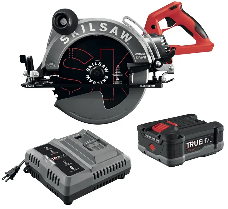 Skilsaw SPTH70M-11 Worm Drive Saw Kit, Battery Included, 48 V, 5 Ah, 10-1/4 Dia Blade, 0 to 51 deg Bevel