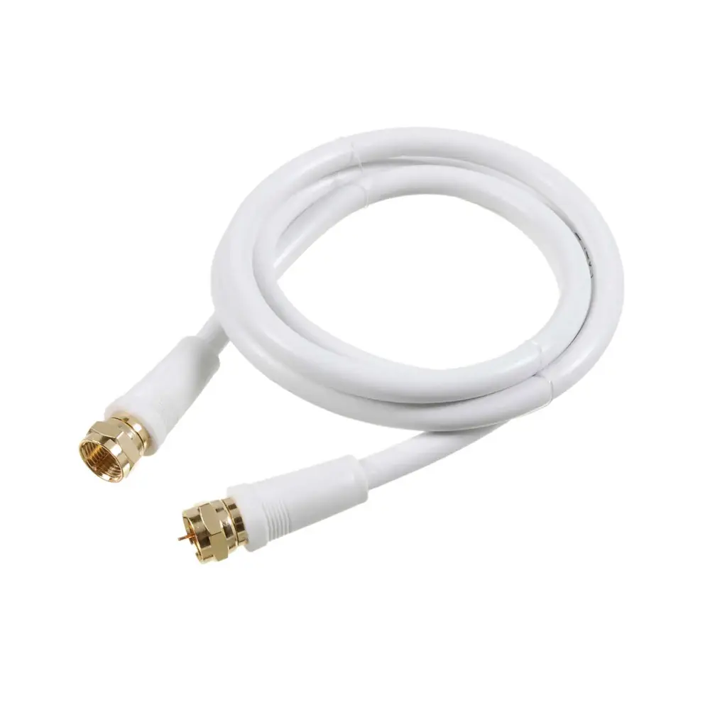 RG6 Coaxial Cable F Plug Pearl, 12'