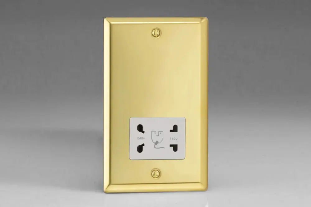 Varilight Dual Voltage Shaver Plug Socket 240V/115V 240V/115V Victorian Warm alloy XVSSW