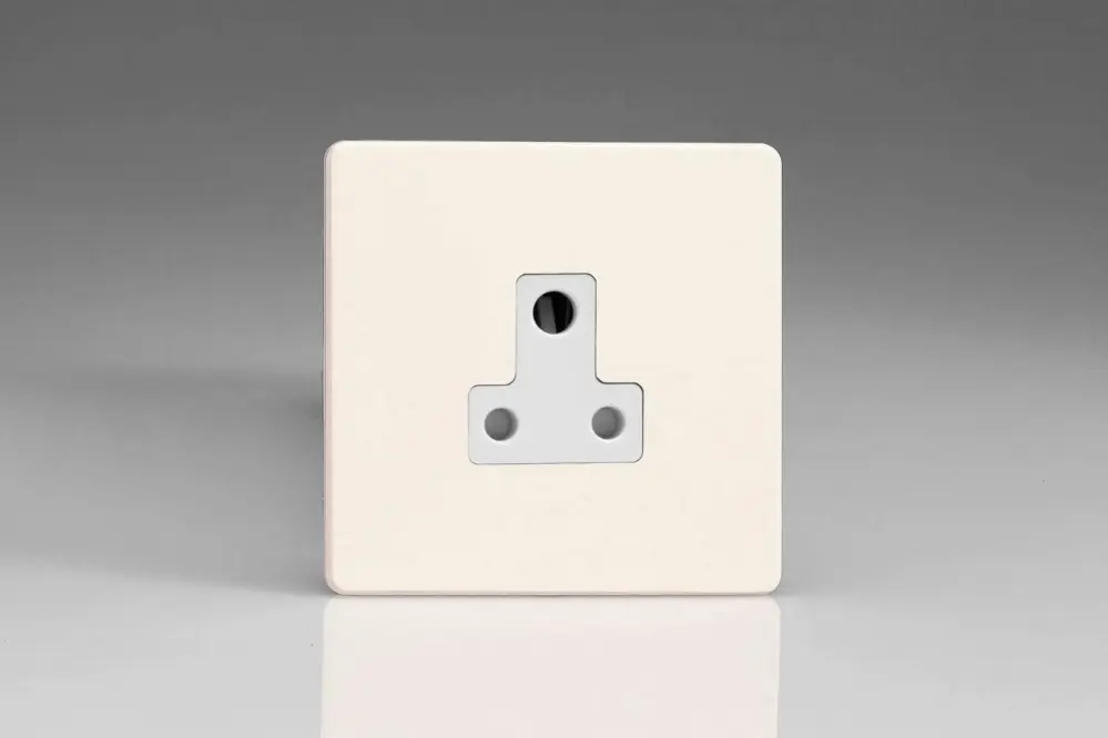 Varilight XDYRP5AWS.PD Screwless Primed 1-Gang 5A Round Pin Plug Socket