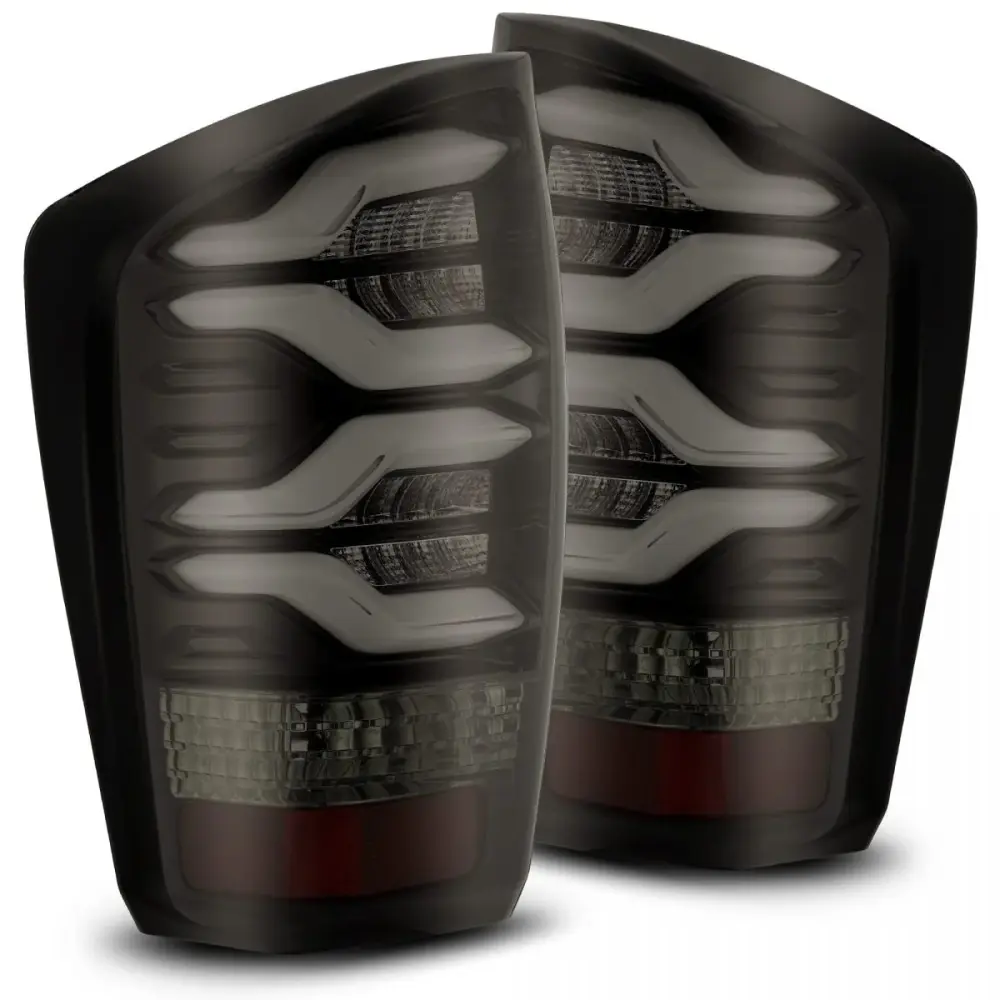 2016-23 Toyota Tacoma AlphaRex PRO-Series LED Tail Lights, Jet Ebony