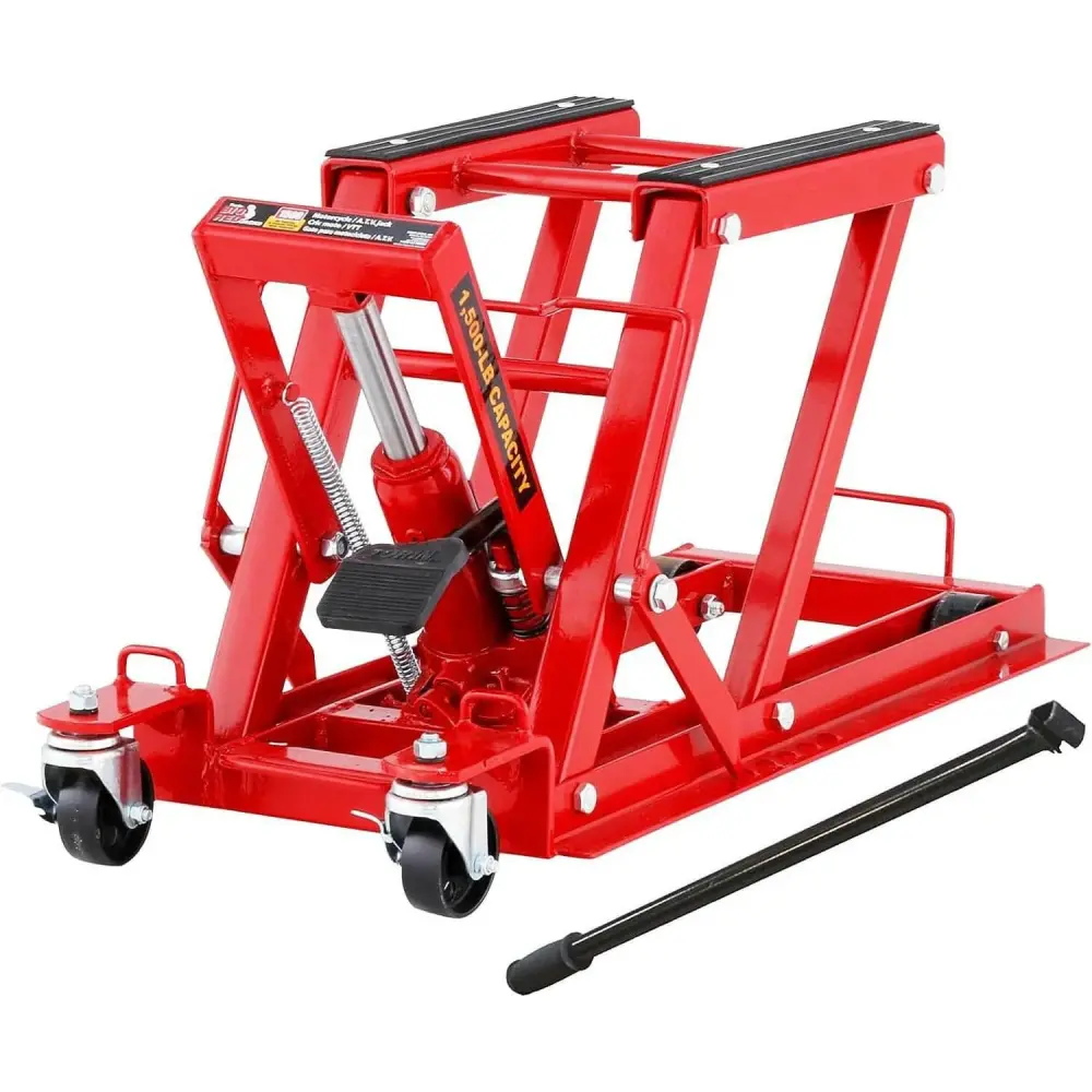 BIG RED Hydraulic Motorcycle Lift Jack, ATV Scissor Lift Jack, Travel Foot-Operated Hoist Stand Motorcycle UTV Powersports