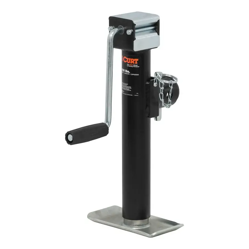 Curt 28354 Pipe-Mount Pivot Jack, 3000 lb Lifting, 10 Max Lift H, 20-1/4 OAH, Composite