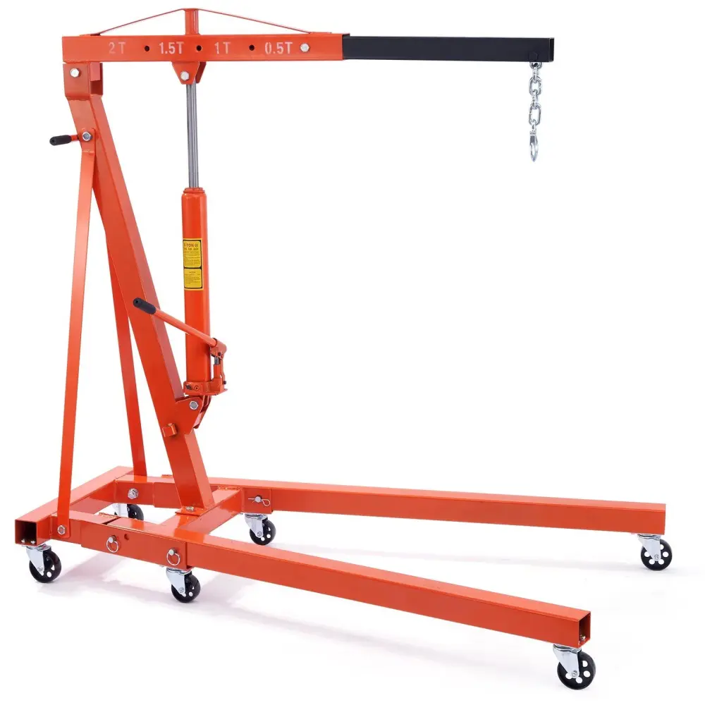 Hydraulic Engine Hoist Lever, 2 Ton Capacity, Compact Design Auto Repair - Orange