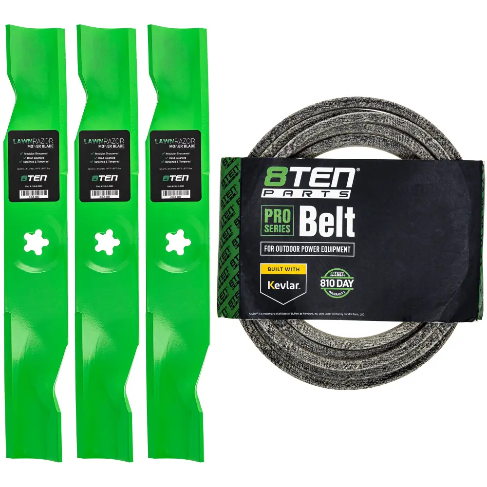 Mower Blades & Deck Belt Kit Husqvarna Poulan Pro Jonsered MK1007759