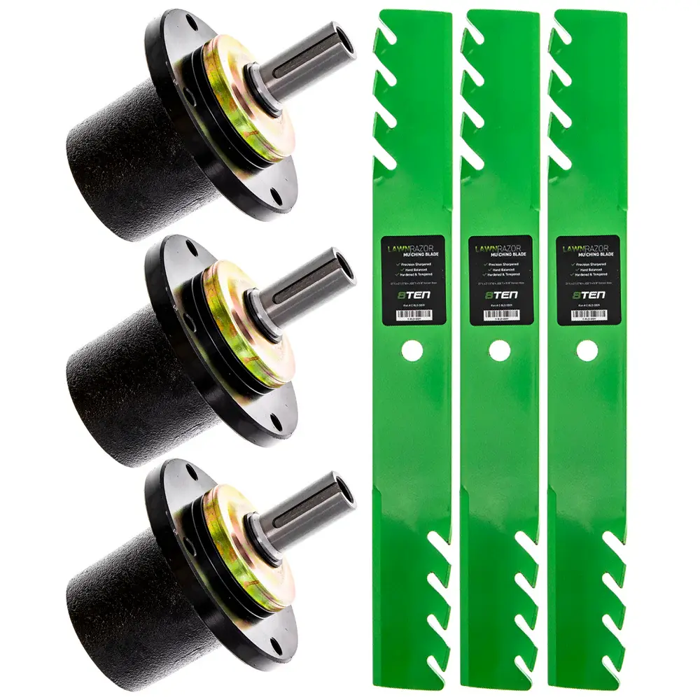 Spindles & Toothed Mulching Blade Kit Husqvarna Schiller Gravely MK1002057