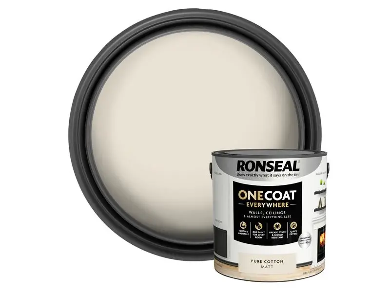 Ronseal One Coat Everywhere Interior Unmixed Cotton Matt 2.5 litre Fresh Scent