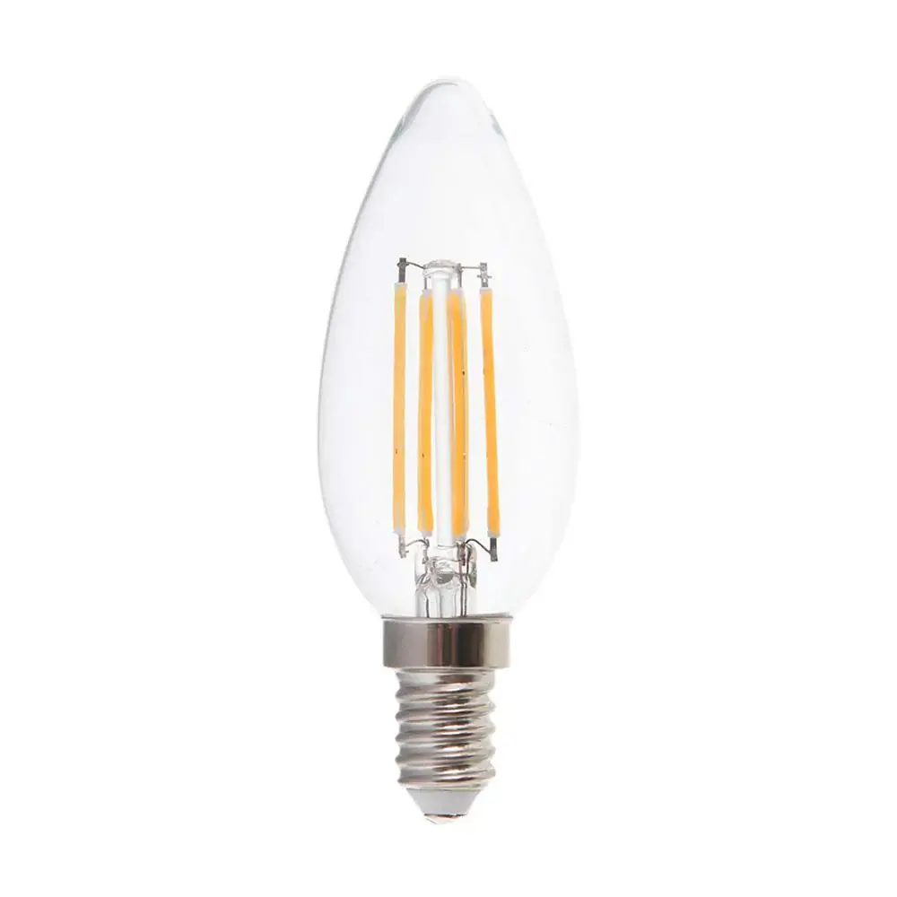 V-Tac Vt-2127 6W Candle Filament Bulb Crystal Cover 6500K E14