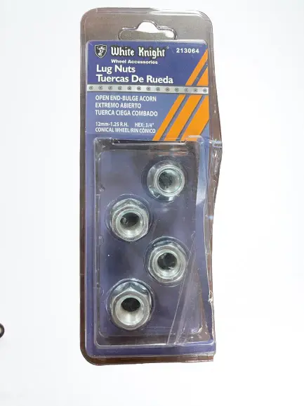 White Knight Lug Nut 12 mm x 1.25 Zinc Plated