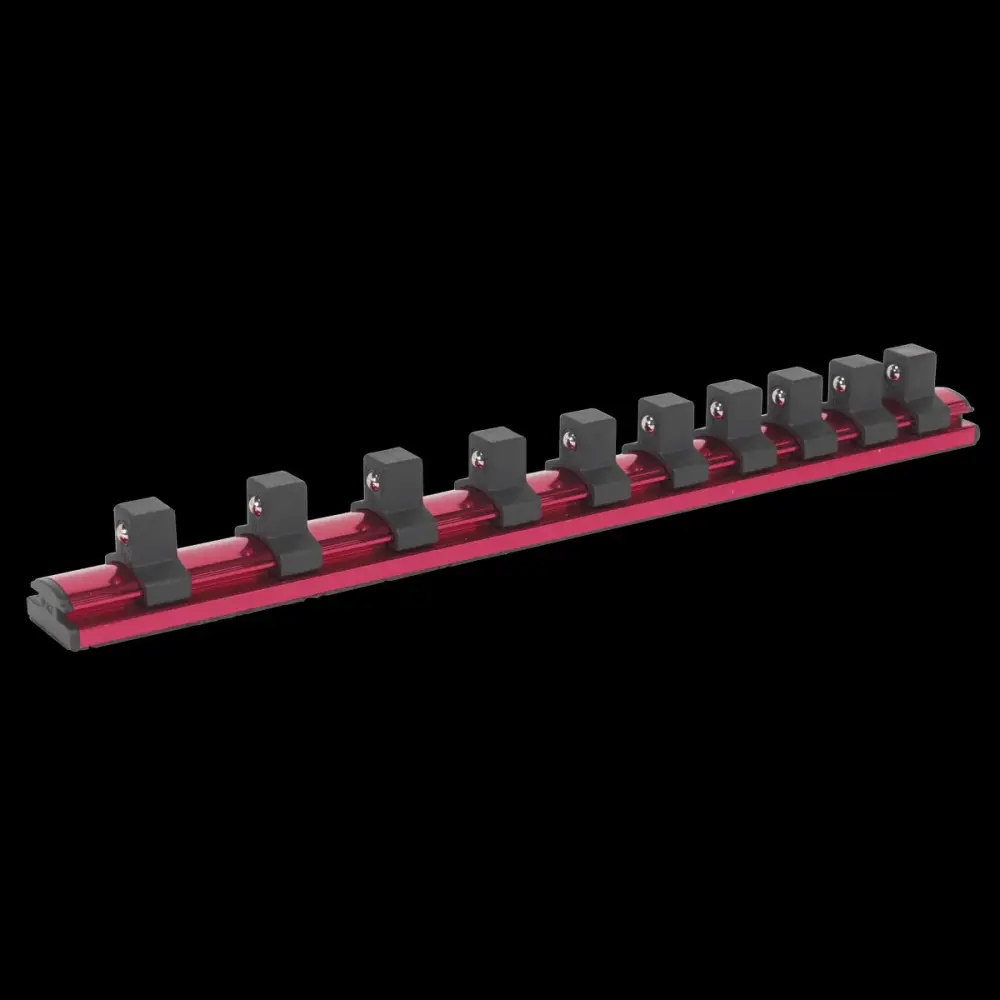 Sealey AK27084 Socket Retaining Rail Magnetic 1/2"Sq Drive 10 Clips