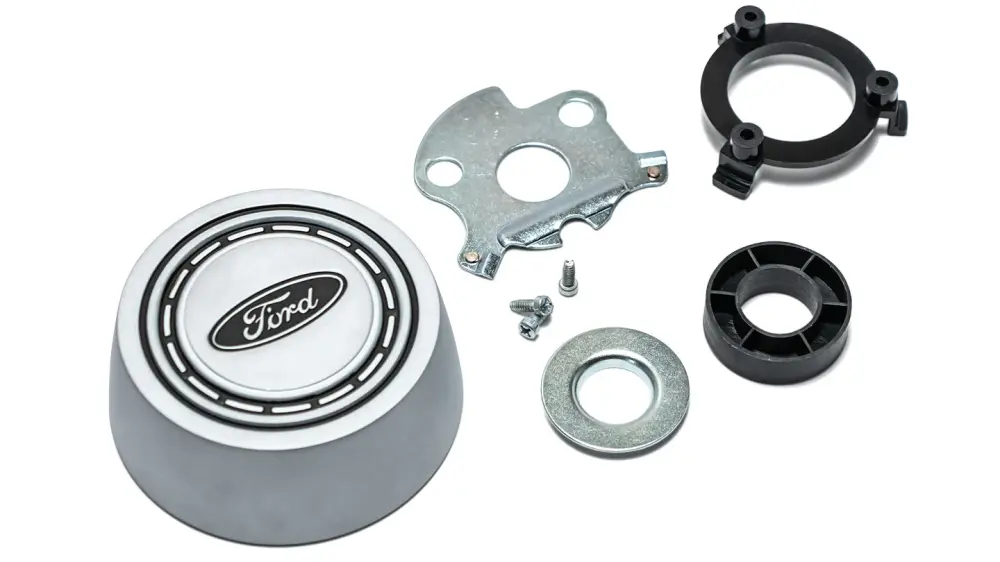 Low Tone Horn Button Kit - OE Style, Argent w/FORD Logo