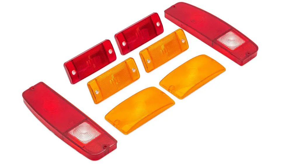 Complete Outer Lens Kit - Taillights, Side Markers, Turn Signals, 1970-77 Ford Bronco