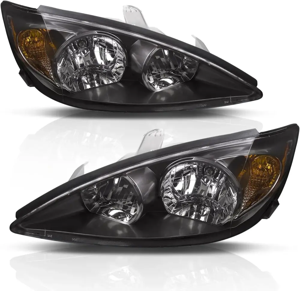 Headlight Assembly 2002 2003 2004 Camry Jet-black Pair