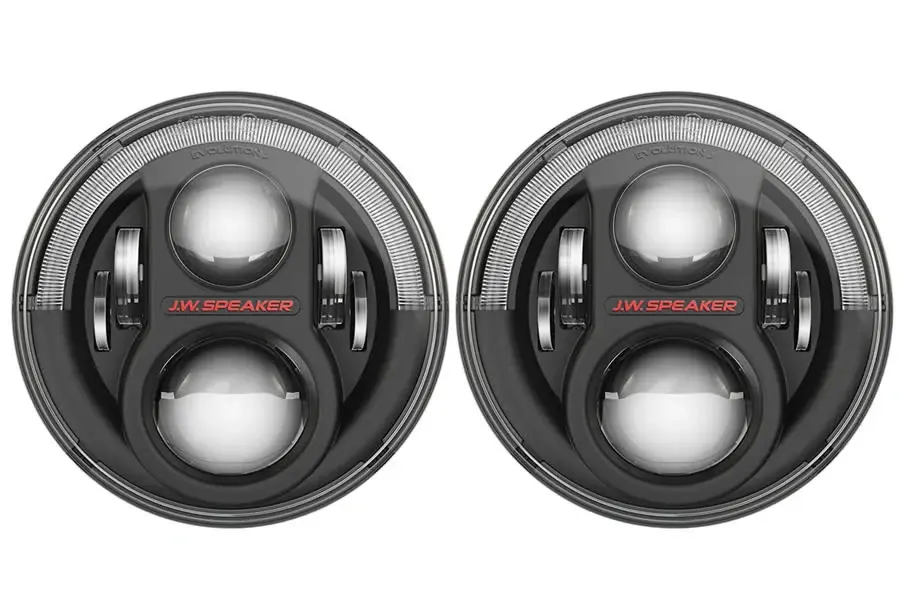 Jeep Wrangler JK JW Speaker 8700 Evolution J2 Headlight Kit - Ebony Bezel