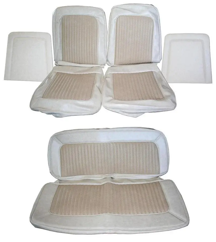 Seat Cover Kit - Front & Rear, Parchment Vinyl w/Texture Water Spot Prevention