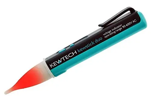 Kewtech KEWSTICKDUO Voltage Tester Pen Volt Stick Twin Sensitivity CAT IV Rated, Pack 1 Dead Car Batteries