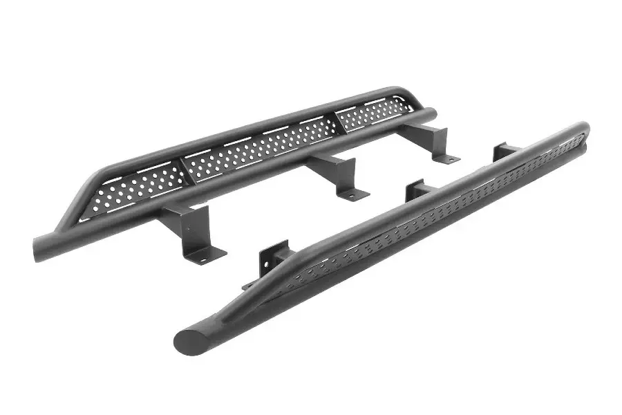 2021-25 Ford Bronco 4dr Go Rhino Dominator Frame Mounted Rock Sliders - Onyx Powder Coat