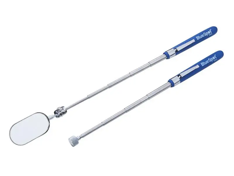 BlueSpot Tools Inspection Mirror and Pickup Tool Adjust, 2 Piece