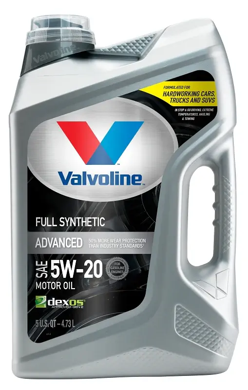 Valvoline 881147 Advanced Thorough Synthetic Motor Oil, 5W-20, 5 qt, Jug