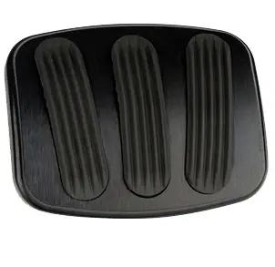 Black Billet Aircraft-grade Brake/Clutch Pedal Pad w/Rubber Grips, 1966-77 Ford Bronco