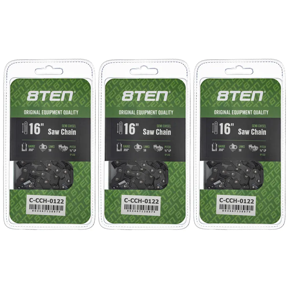 Chainsaw Chain 16 Inch .050 3/8 LP 58DL John Deere Husqvarna Stihl Oregon 90PX034 S58 H3758 | SET THREE