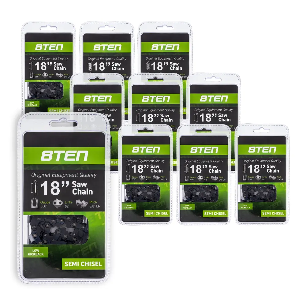 Chainsaw Chain 18 Inch .050 3/8 62DL Poulan Echo Husqvarna 91PX62CQ 576936562 585422162 63PM62E | SET TEN