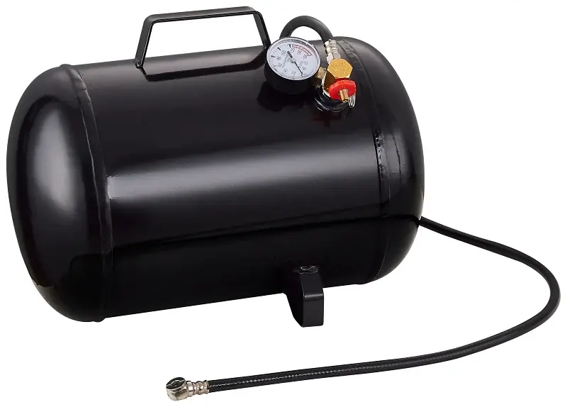 ProSource AT05 Air Tank, 5 gal Tank, 1/4 Inlet, 5/16 Outlet, 85 to 125 psi Pressure, Alloy, 2 mm Gauge