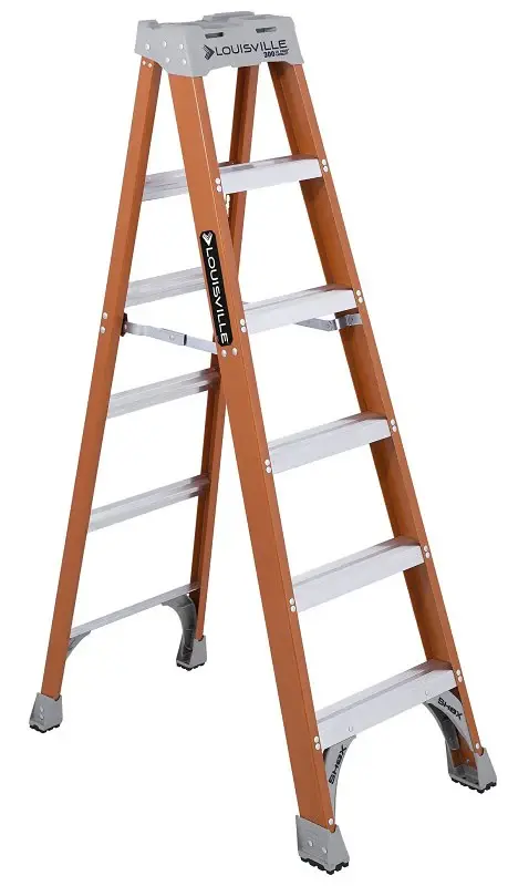 Louisville FS1506 Step Ladder, 6 ft H, Type IA Duty Rating, Grp, 300 lb, 5-Step, 125 Max Reach