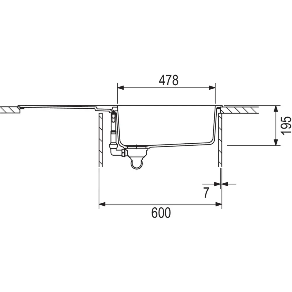 SCHOCK: Built- sink Patos D- 100 L, crafted CRISTADUR® Magma 87432 100 cm