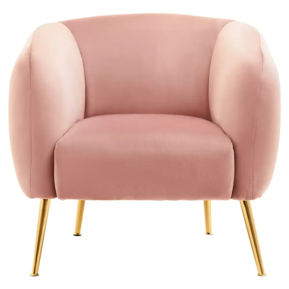 Yasmeen Velvet Armchair - Salmon