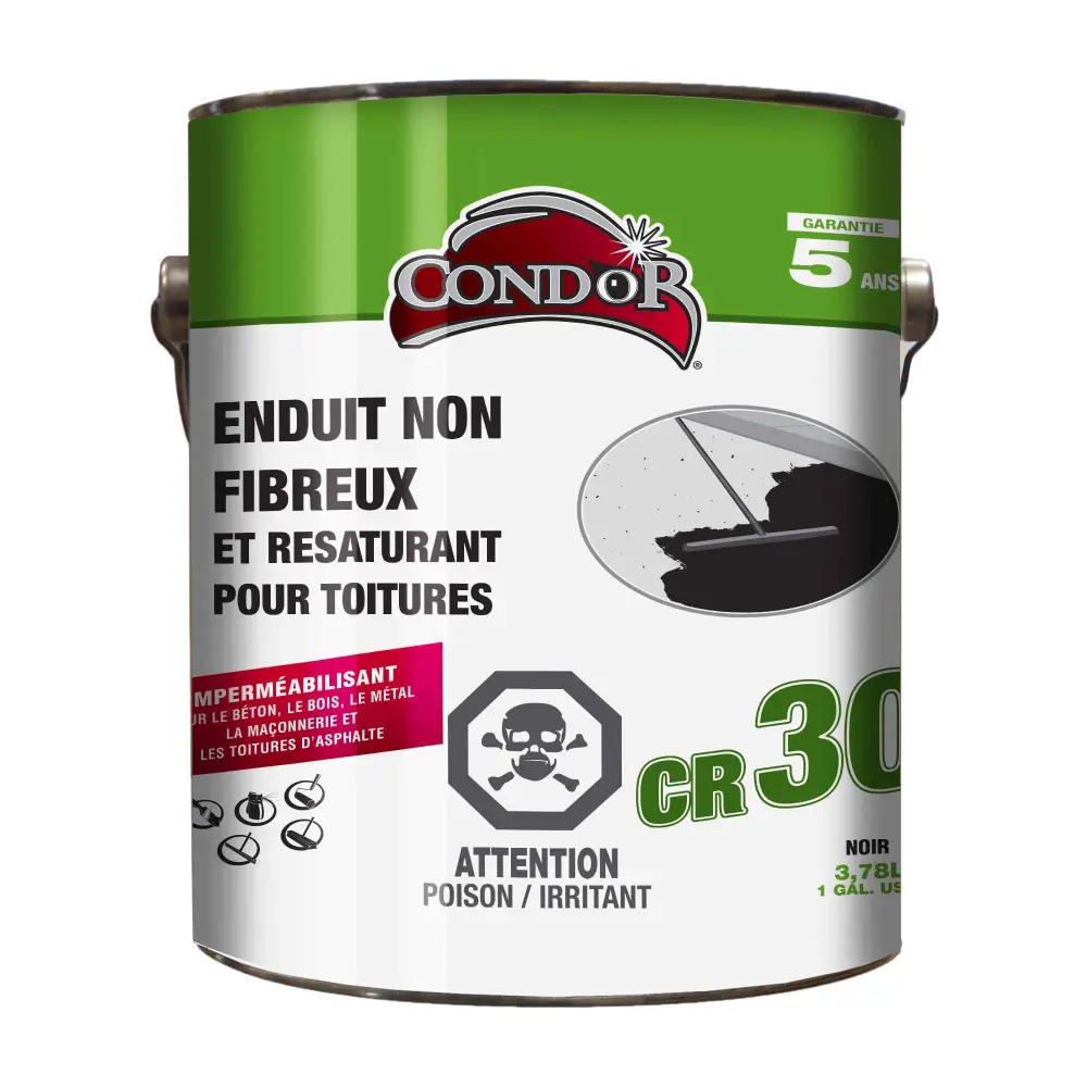 Non-Fibrous Resaturating CR 30 Roof Coating, 3.78 L