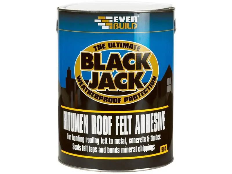 Everbuild Charcoal Jack 904 Bitumen Roof Felt Adhesive 1 litre Fiberglass Roofs